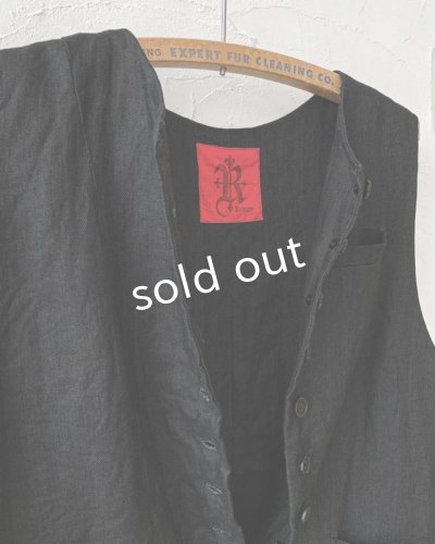 画像6: Reliure／ボタンベスト・ヘリンボーンブラック