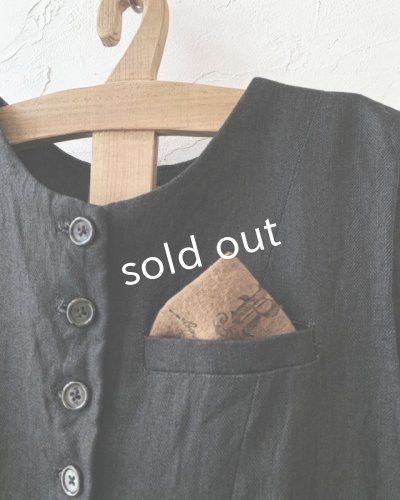 画像4: Reliure／ボタンベスト・ヘリンボーンブラック