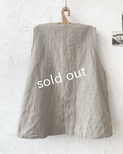画像8: Reliure／ボタンベスト・リトアニアリネン