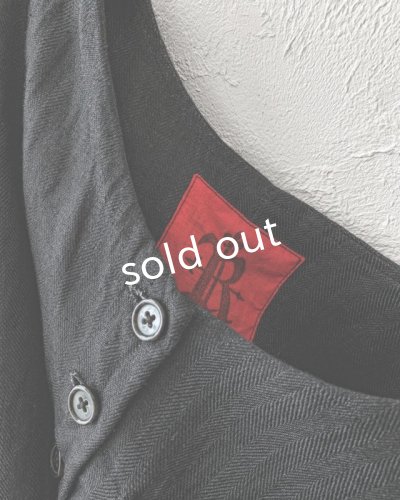 画像7: Reliure／ボタンベスト・ヘリンボーンブラック