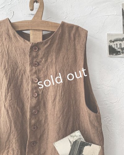 画像4: Reliure／ボタンベスト・アンティークブラウン