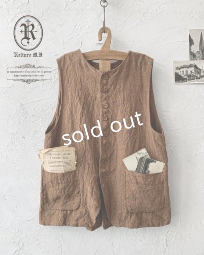 画像3: Reliure／ボタンベスト・アンティークブラウン