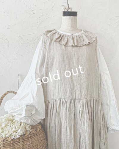 画像3: Avenue／後ろりぼんのフリルカラーワンピース・生成り