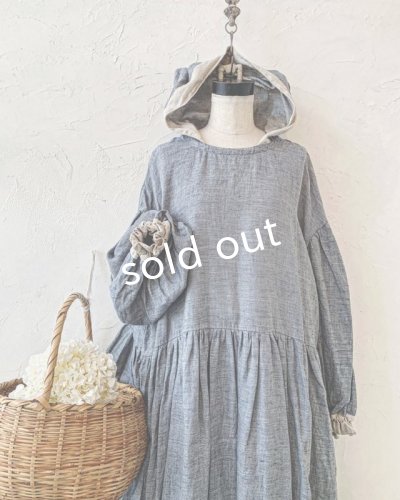 画像3: Avenue／バイカラーフードワンピース・ネイビー