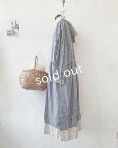 画像5: Avenue／バイカラーフードワンピース・ネイビー