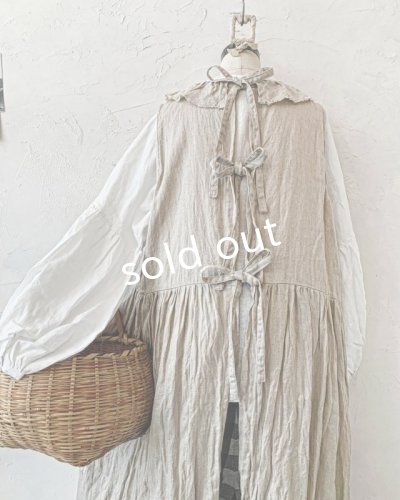 画像4: Avenue／後ろりぼんのフリルカラーワンピース・生成り