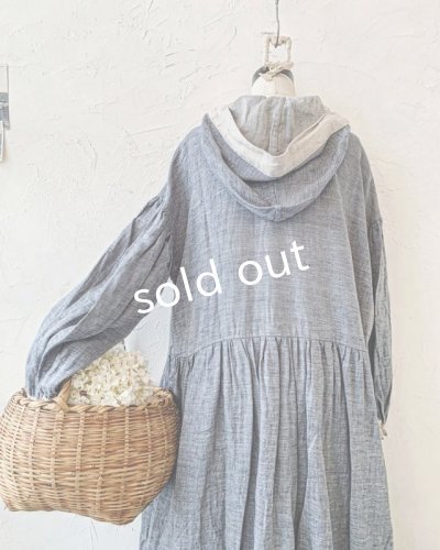 画像4: Avenue／バイカラーフードワンピース・ネイビー