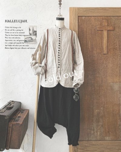 画像1: HALLELUJAH／Victorian Chemise ヴィクトリアシャツ・flax