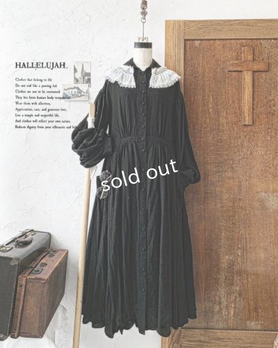 画像1: HALLELUJAH／Chemise a la Reine Robe 王女のシャツローブ・black