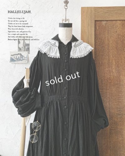 画像2: HALLELUJAH／Chemise a la Reine Robe 王女のシャツローブ・black