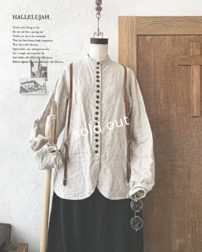 画像2: HALLELUJAH／Victorian Chemise ヴィクトリアシャツ・flax