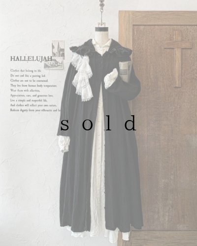 画像2: HALLELUJAH／Robe Medievale a Capuche フードドレス・black