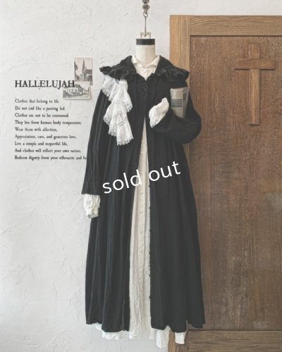 画像2: HALLELUJAH／Robe Medievale a Capuche フードドレス・black