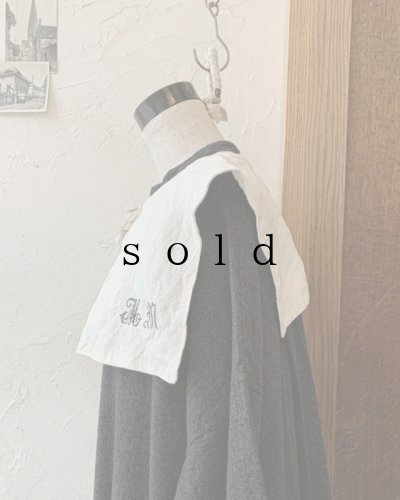 画像2: mifumi／当店限定 クロスステッチ刺繍の付け襟（スケキヨブローチ付）・オフ