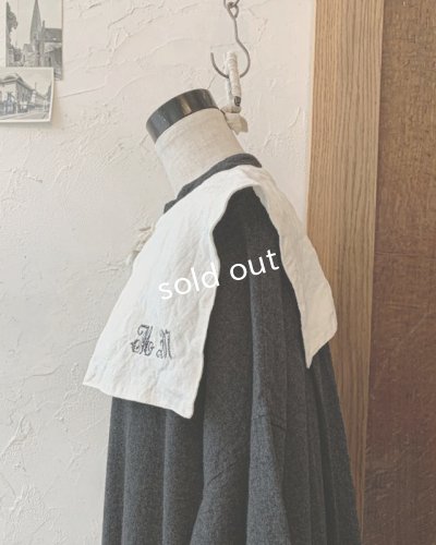 画像2: mifumi／当店限定 クロスステッチ刺繍の付け襟（スケキヨブローチ付）・オフ