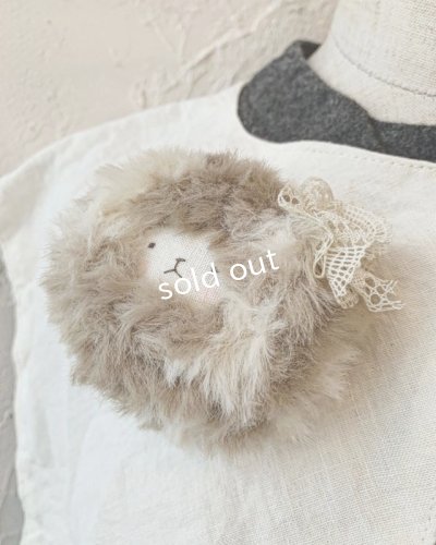 画像5: mifumi／当店限定 クロスステッチ刺繍の付け襟（スケキヨブローチ付）・オフ