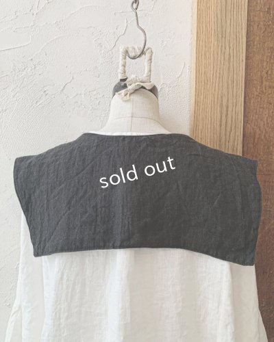 画像3: mifumi／当店限定 クロスステッチ刺繍の付け襟（スケキヨブローチ付）・黒
