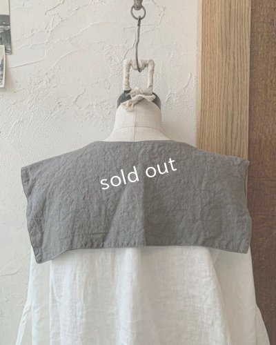 画像3: mifumi／当店限定 クロスステッチ刺繍の付け襟（スケキヨブローチ付）・グレー
