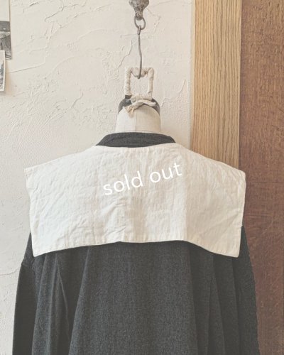画像3: mifumi／当店限定 クロスステッチ刺繍の付け襟（スケキヨブローチ付）・オフ