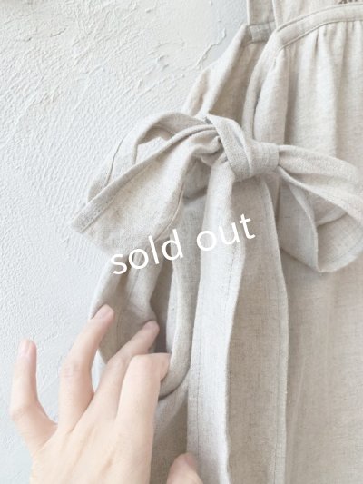 画像5: mifumi/マリアのエプロンパンツ・カーキ刺繍