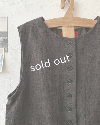 画像3: Reliure／ボタンベスト・ダークセピア
