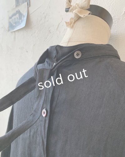 画像10: Reliure／へリンボンリネンワンピース・ネイビーブラック