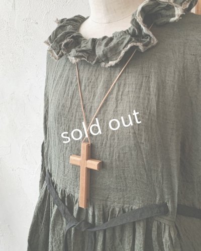 画像3: MARCHE' DE SOEUR／ラッフルウエストリボンワンピース・カーキ