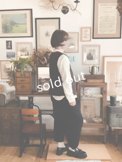 画像9: Reliure／ボタンベスト・ダークセピア