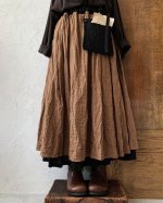 画像2: MARCHE' DE SOEUR/二枚仕立ての種蒔きポケットスカート・アンティークブラウン (2)