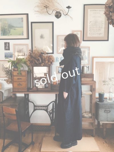 画像11: Reliure／へリンボンリネンワンピース・ネイビーブラック