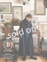 Reliure／へリンボンリネンワンピース・ネイビーブラック