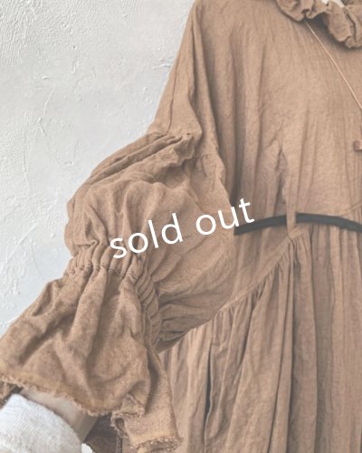 画像5: MARCHE' DE SOEUR/ラッフルウエストリボンワンピース・アンティークブラウン