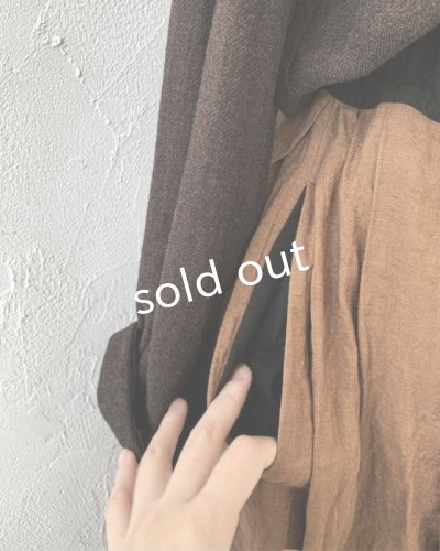 画像6: MARCHE' DE SOEUR/二枚仕立ての種蒔きポケットスカート・アンティークブラウン