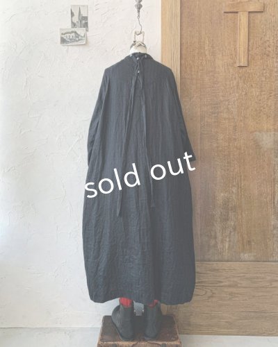 画像8: Reliure／へリンボンリネンワンピース・ネイビーブラック