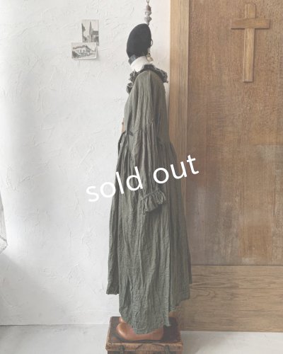 画像7: MARCHE' DE SOEUR／ラッフルウエストリボンワンピース・カーキ