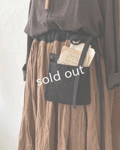 画像3: MARCHE' DE SOEUR/二枚仕立ての種蒔きポケットスカート・アンティークブラウン