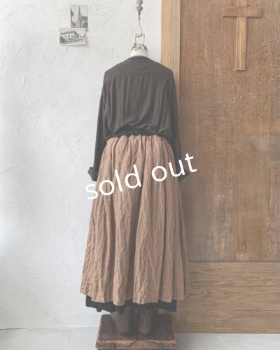 画像7: MARCHE' DE SOEUR/二枚仕立ての種蒔きポケットスカート・アンティークブラウン