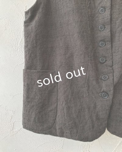 画像4: Reliure／ボタンベスト・ダークセピア