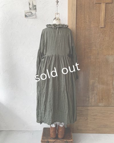 画像8: MARCHE' DE SOEUR／ラッフルウエストリボンワンピース・カーキ