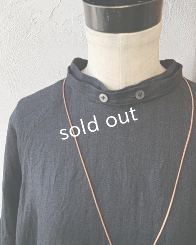 画像4: Reliure／へリンボンリネンワンピース・ネイビーブラック