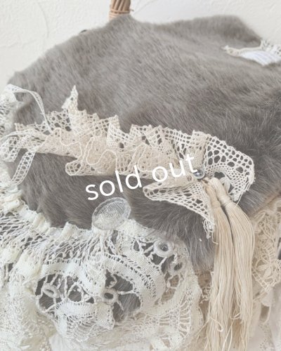 画像8: pollenbienco/アンティークレースのファーカバーバスケット・B