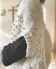 画像12: nepal hand knit/ニットポンチョ・グレー【フランスアンティーク・エパングル付】