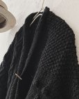 画像4: nepal hand knit/ニットポンチョ・ブラック【フランスアンティーク・エパングル付】