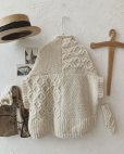 画像8: nepal hand knit/ニットポンチョ・アイボリー【フランスアンティーク・エパングル付】