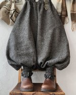 画像3: MARCHE' DE SOEUR／シェットランドウールヘリンボーン ピエロパンツ・チャコール (3)