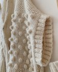 画像3: nepal hand knit/ニットポンチョ・アイボリー【フランスアンティーク・エパングル付】