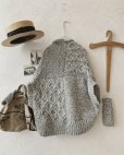 画像7: nepal hand knit/ニットポンチョ・グレー【フランスアンティーク・エパングル付】