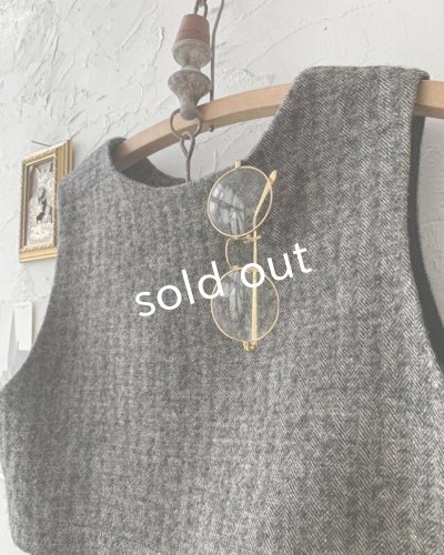 画像8: MARCHE' DE SOEUR/シェットランドウールへリンボーン ちびベスト・チャコール