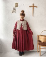 画像9: MARCHE' DE SOEUR／シェットランドウールへリンボーン ちびベスト・モカベージュ (9)