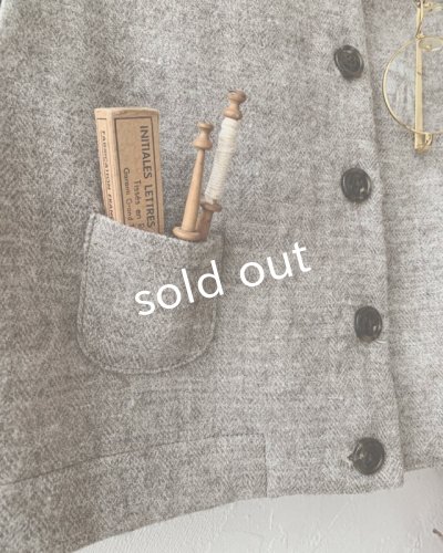 画像3: MARCHE' DE SOEUR/シェットランドウールへリンボーン ちびベスト・モカベージュ